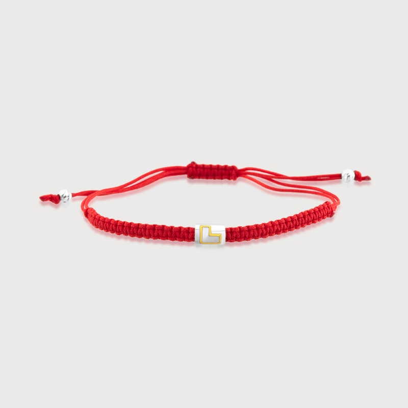 Sumerian Mythic Unity "L" Red Silver Bracelets