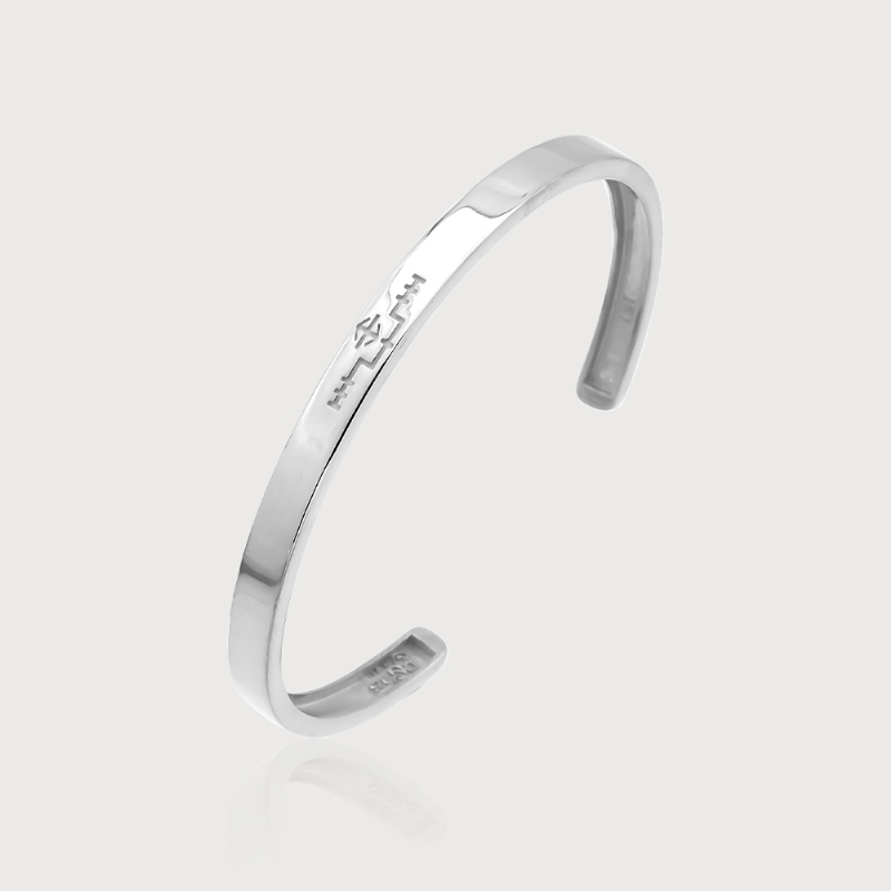 Sumerian Unicadert Line Silver Bracelet