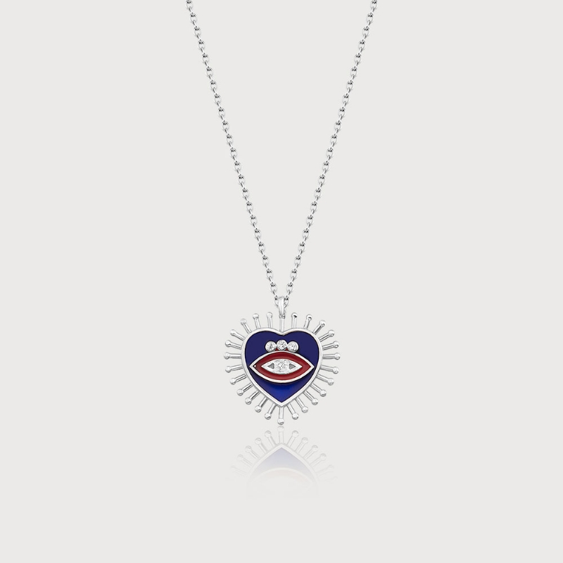 Nanna�s Eye Silver Necklace - Blue