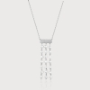 Pearl Rainfall "W" Silver Necklace
