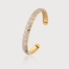 Ethereal White Enamel Gold Bangle