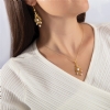Golden Serenity: Spirit and Soul Necklace Earring Gold Collection