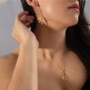 Golden Serenity: Spirit and Soul Necklace Earring Gold Collection